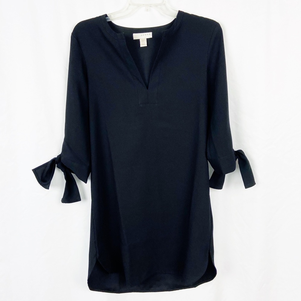Kenar black tie sleeve sheath dress 4